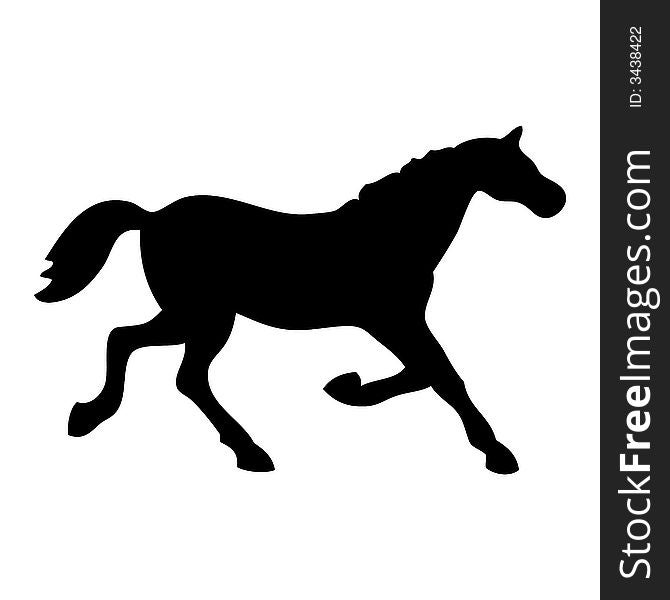 Black horse silhouette vector tatoo