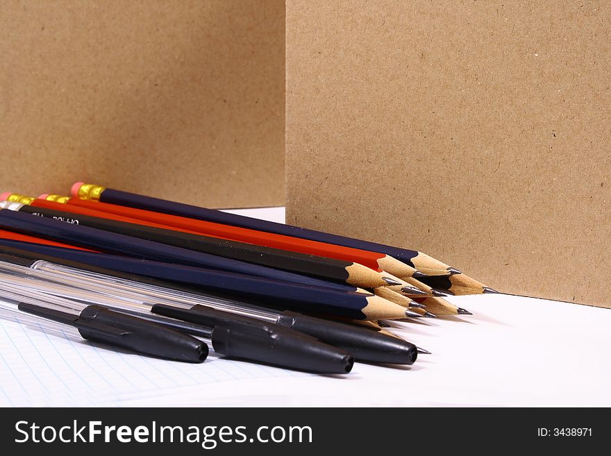 Pencil on white isolated background