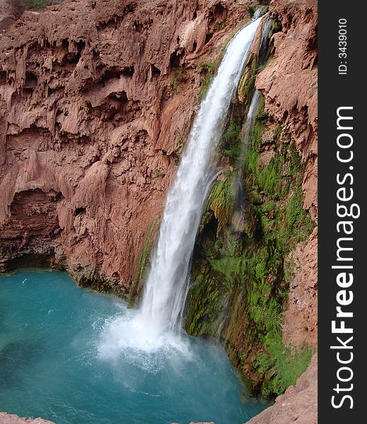 Mooney Falls is the waterfall located in Havasupai Indian Reservation.