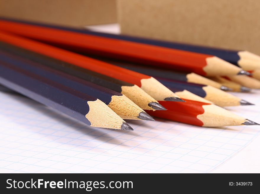 Pencil on white isolated background