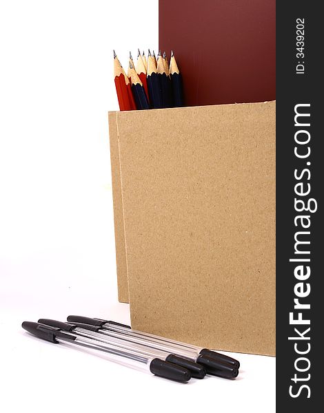 Pencil on white isolated background