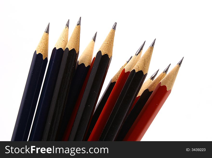 Pencil on white isolated background