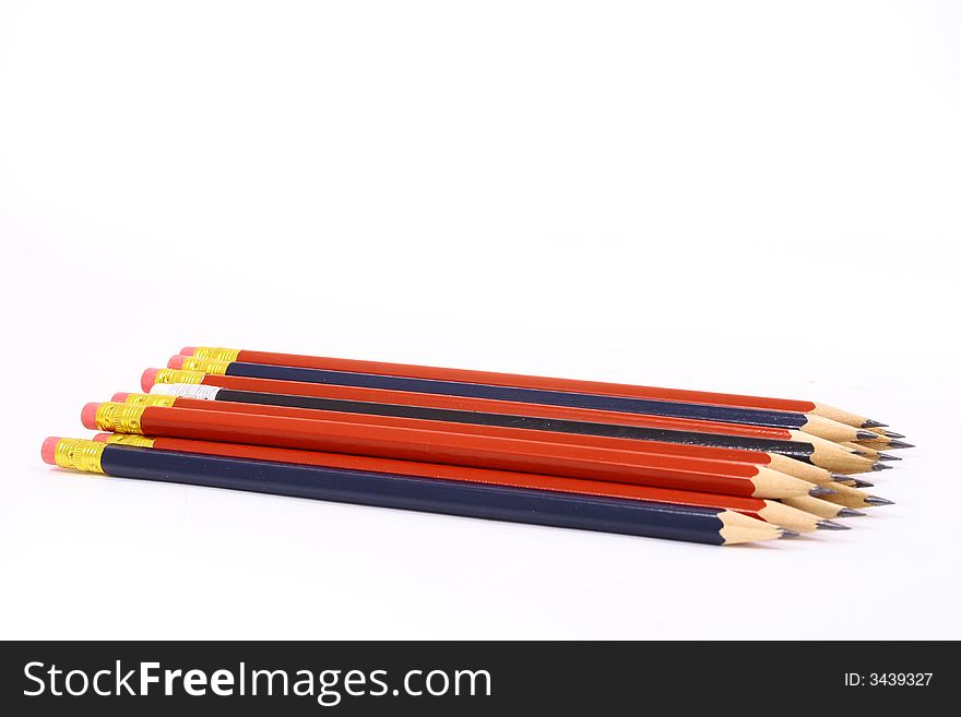 Pencil on white isolated background