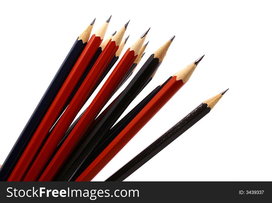 Pencil on white isolated background