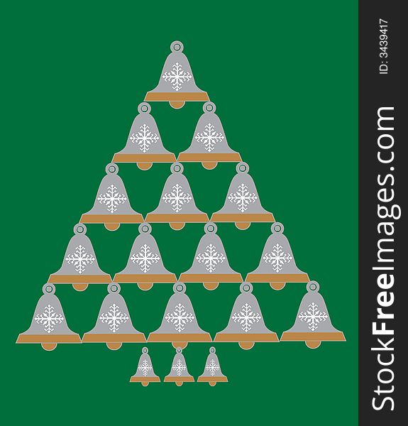 Bells in the shape of a Christmas tree. Bells in the shape of a Christmas tree