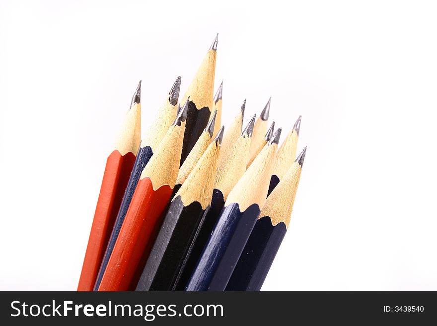 Pencil on white isolated background