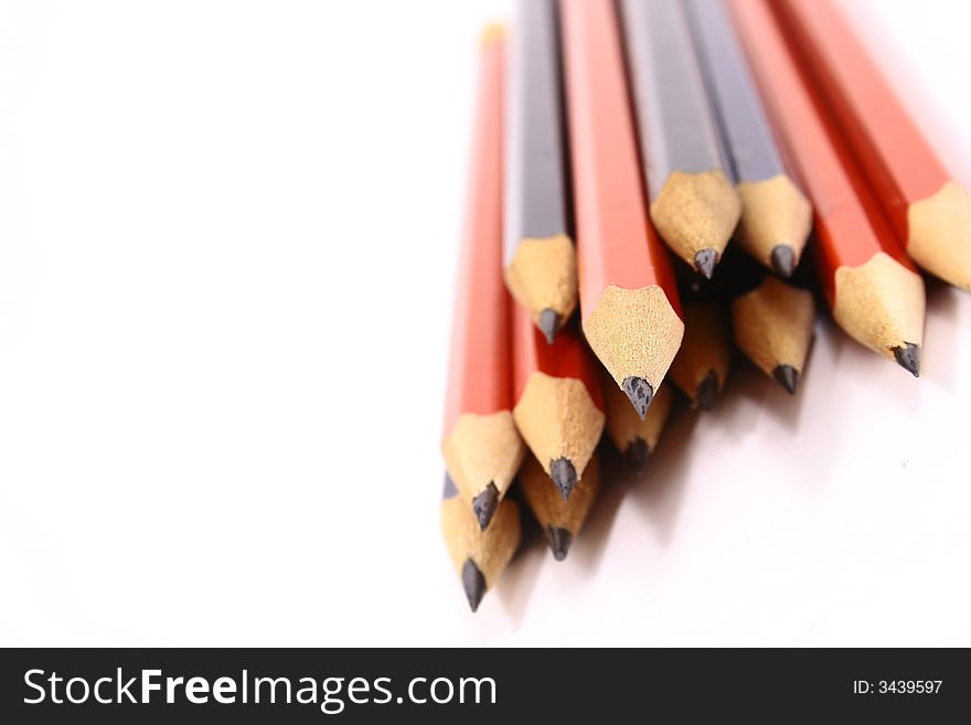 Pencil on white isolated background