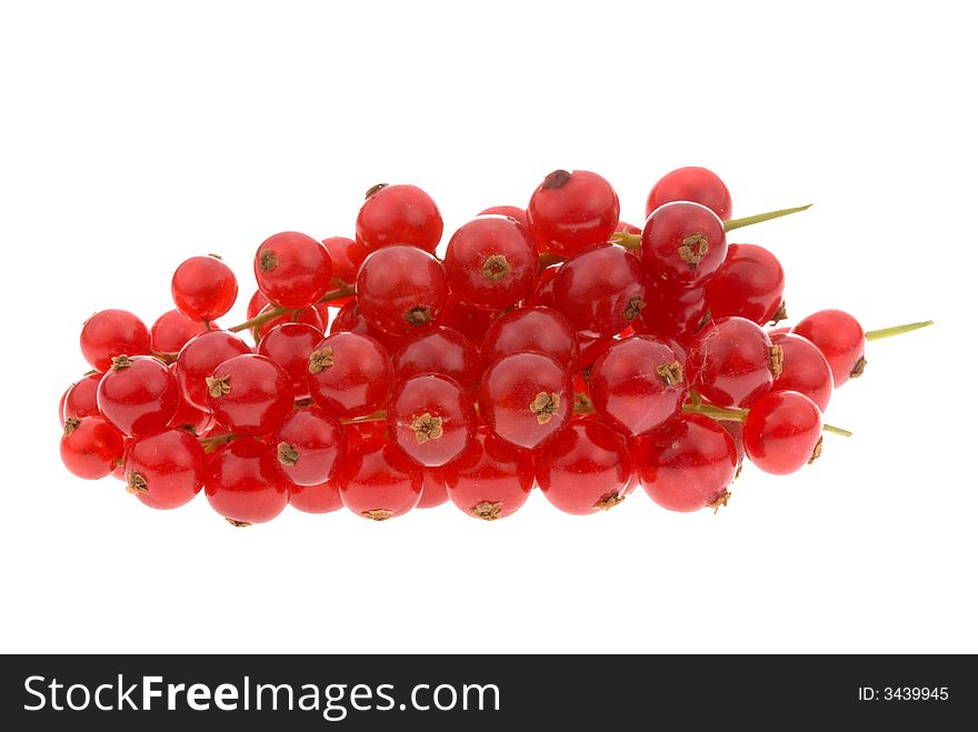 Fresh red currant berries isolated on a white background