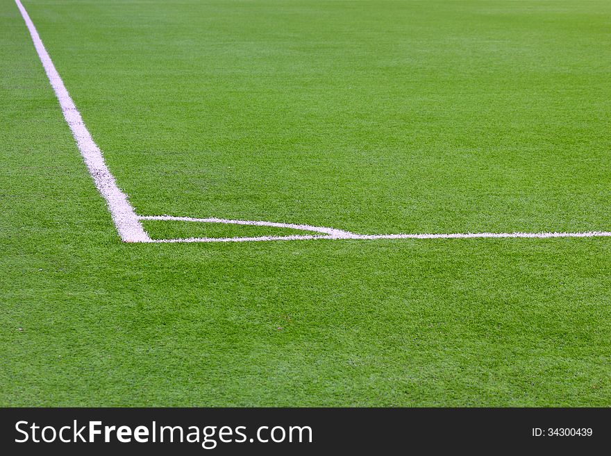 Line a corner of the soccer ( football ) field. Line a corner of the soccer ( football ) field.