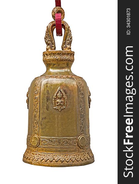 Ancient large bell isolated on white background