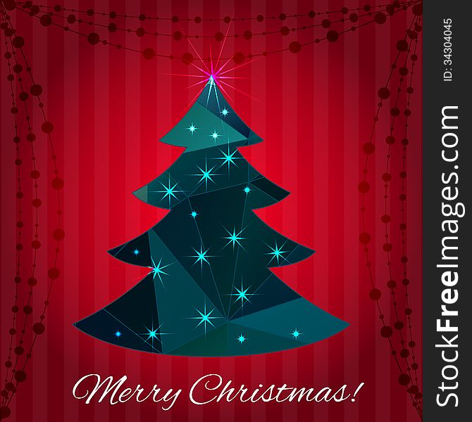 Christmas Tree Greeting Card Design