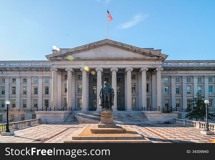 Streets of washington dc with historic buildings architecture