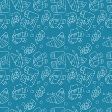 Seamless Abstract Pattern On A Blue Background Stock Photo Seamless Abstract Pattern On A Blue Background Stock Photo