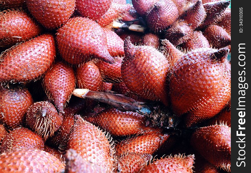 Close up of zalacca tropical fruit background