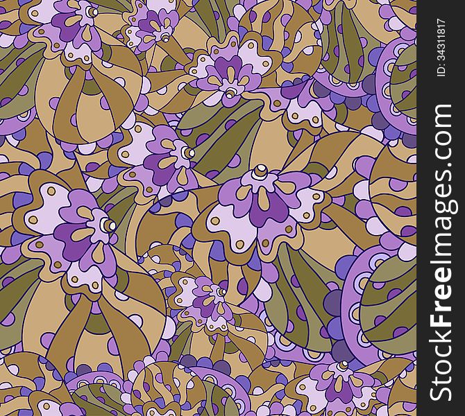 Seamless Floral Lilac Pattern