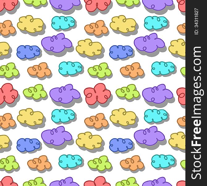 Seamless Pattern With Color Clouds