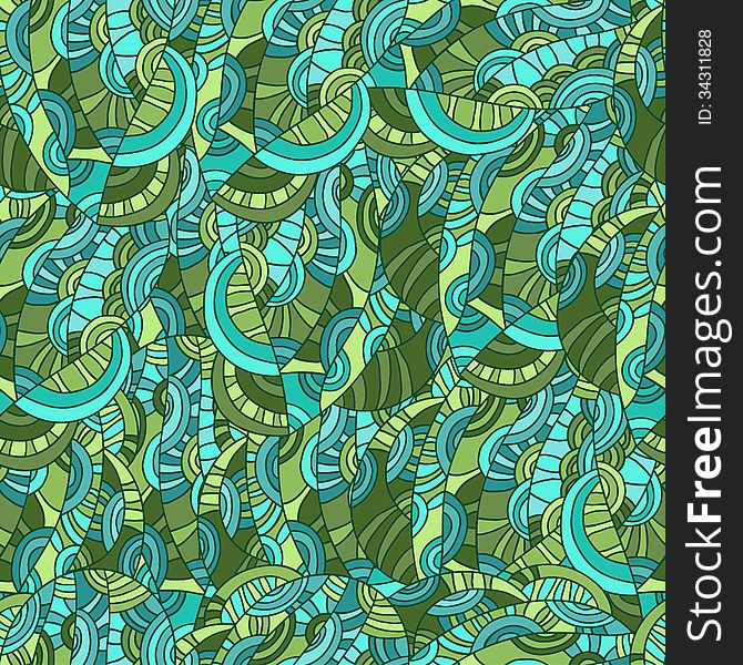 Seamless pattern with abstract waves