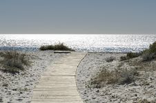Walkway On The Sand Royalty Free Stock Photography Walkway On The Sand Royalty Free Stock Photography