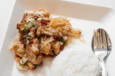 Spicy Asian Chicken With Rice Stock Photo Spicy Asian Chicken With Rice Stock Photo