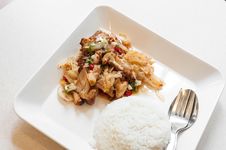 Spicy Asian Chicken With Rice Royalty Free Stock Photo Spicy Asian Chicken With Rice Royalty Free Stock Photo