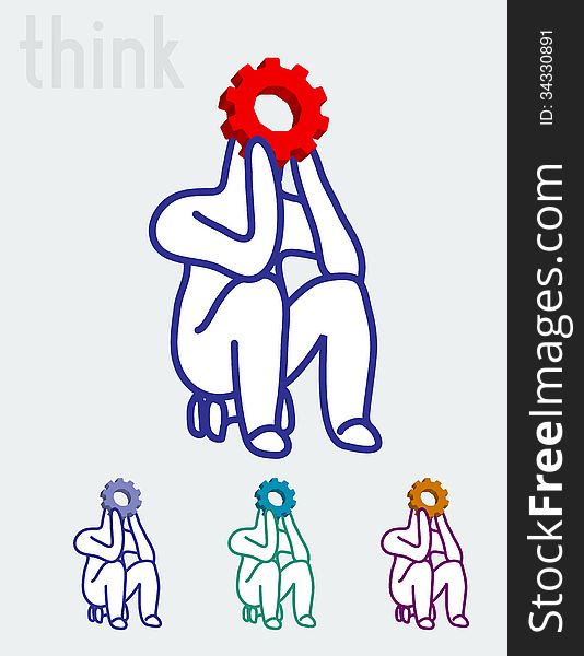 The thinker: business and education concept. Elegant and original.