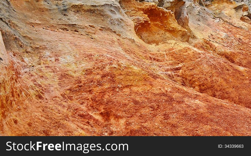 Close up of red Sandstone Formation