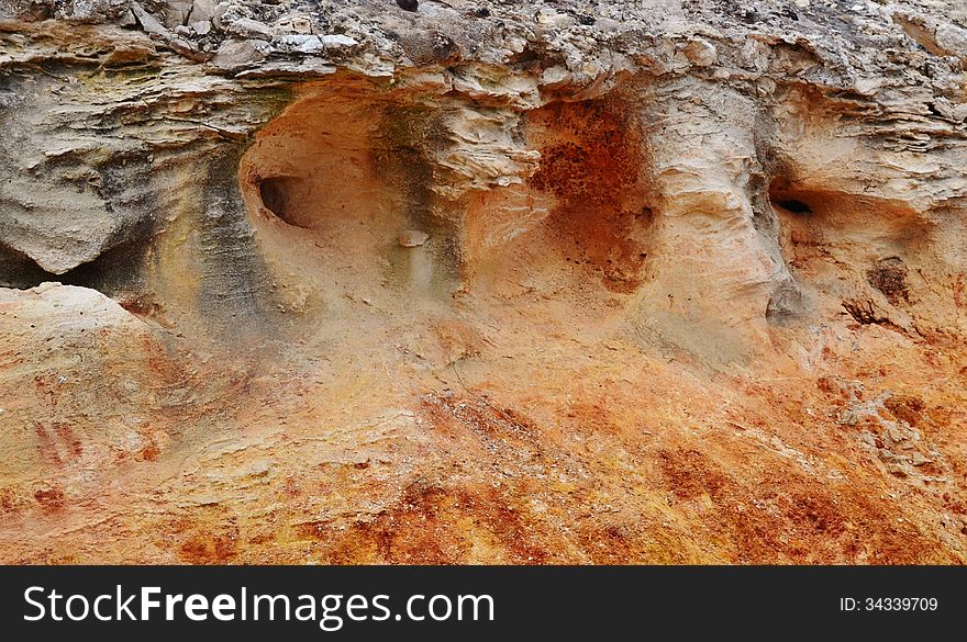 Close up of red Sandstone Formation