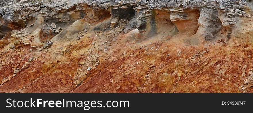 Close up of red Sandstone Formation