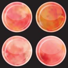 Watercolor Buttons Set. Royalty Free Stock Photo