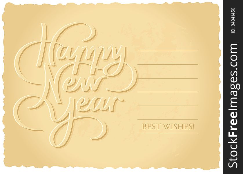 Editable and scalable hand lettering happy new year. Editable and scalable hand lettering happy new year