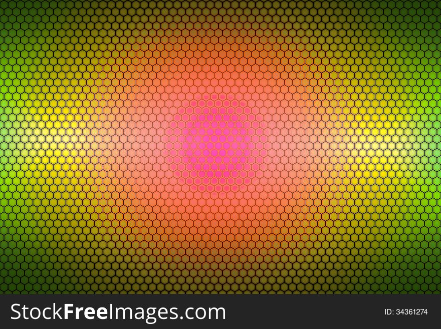 Abstract  Of Colorful In The Form Of Honeycomb