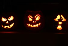 Halloween Jack O Lantern Pumpkins Stock Photography