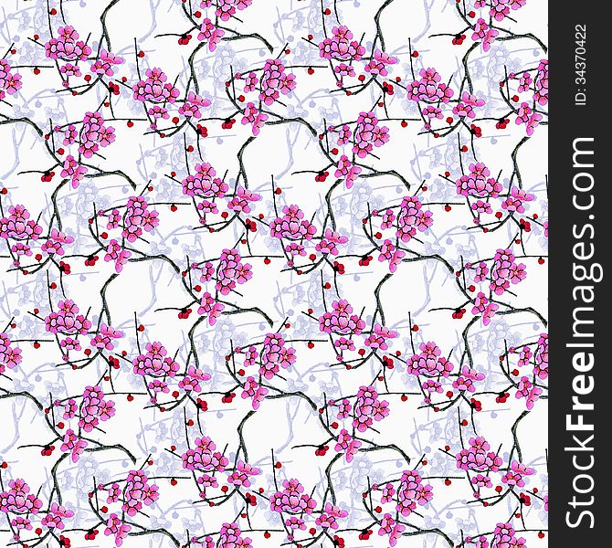 Seamless pattern of lovely floral elements. Seamless pattern of lovely floral elements