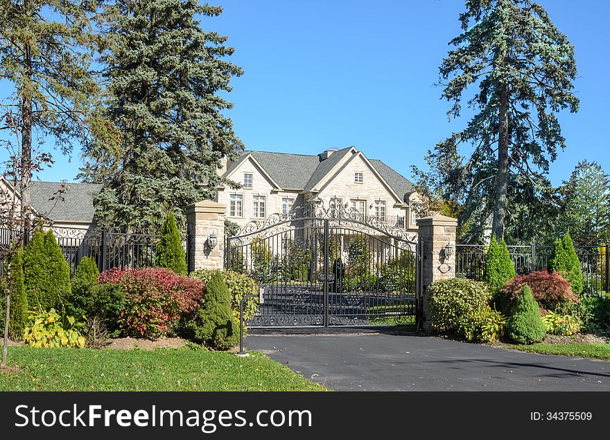 Exclusive home with wrought iron gate. Exclusive home with wrought iron gate