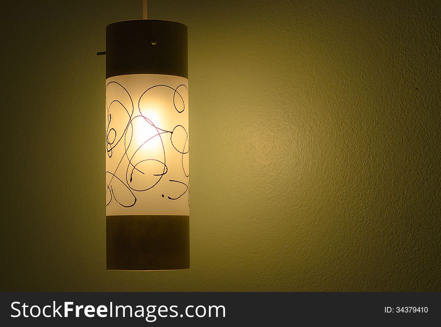 Warm tone lamplight in the bedroom