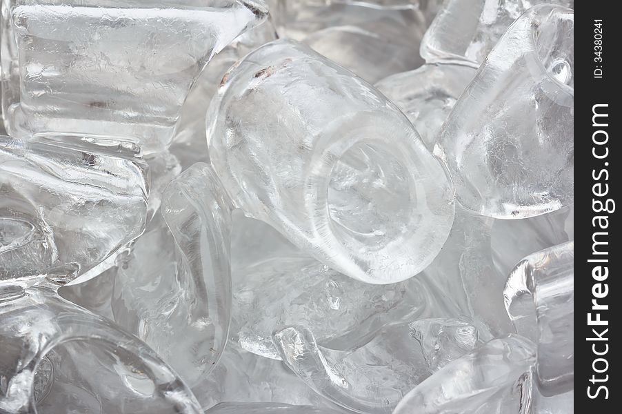 Close-up cube of ice.