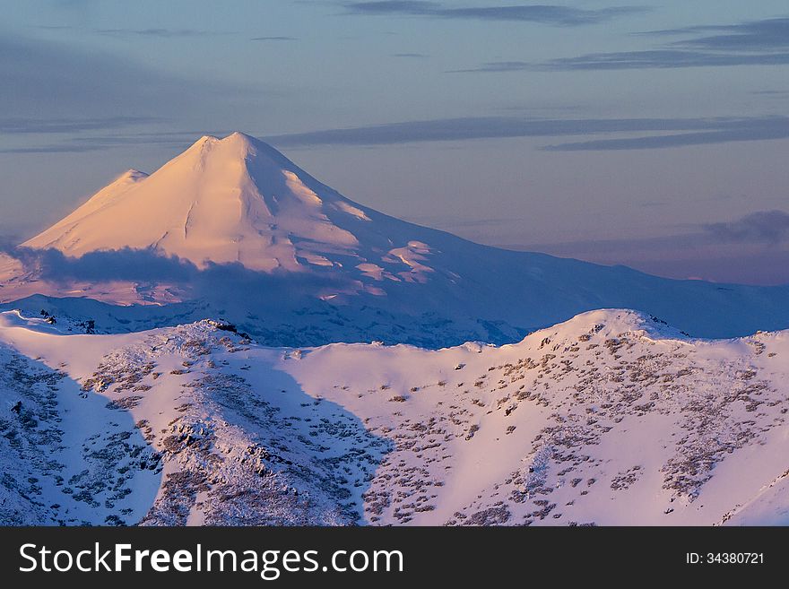 Sunrise in the mountains. Chile