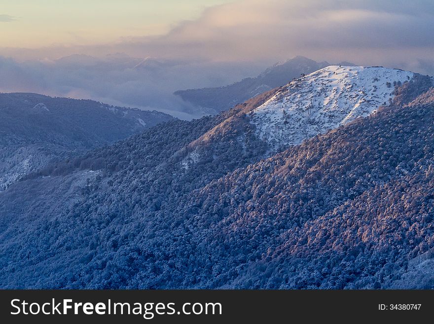 Sunrise in the mountains