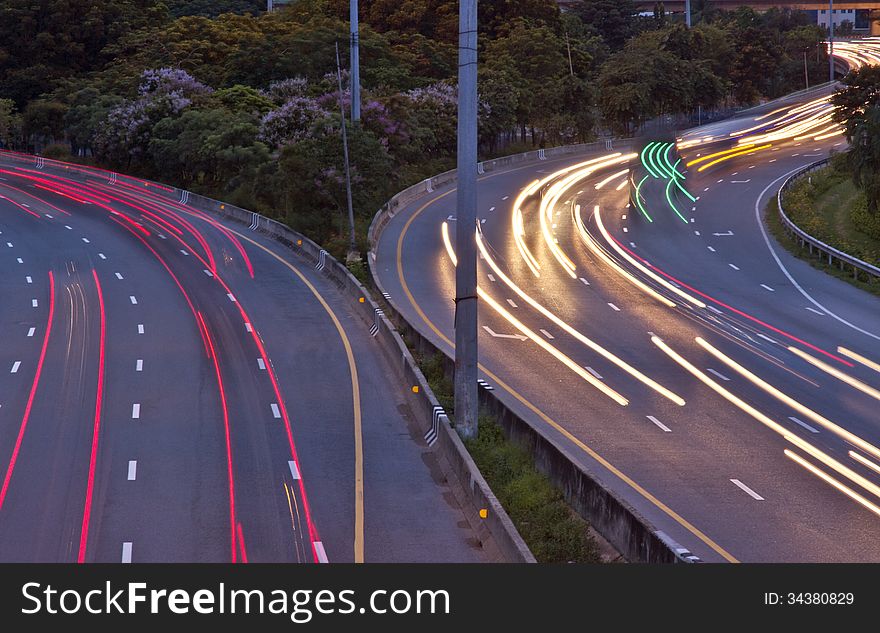 Street lights and long lines move fast. Street lights and long lines move fast