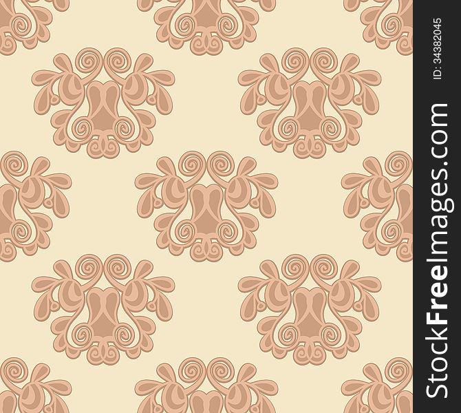 Seamless hand drawn pattern with vintage damask elements. Seamless hand drawn pattern with vintage damask elements
