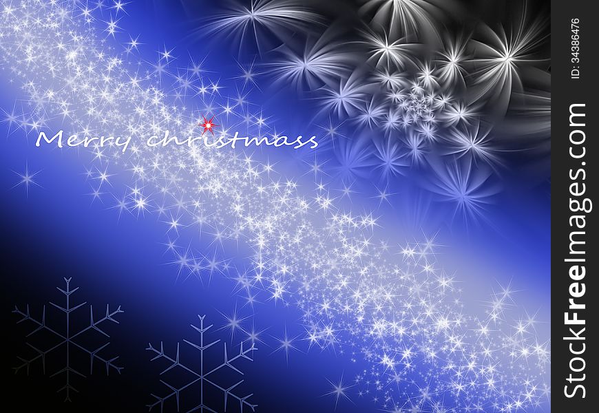 Wonderfull christmas background with fireworks milky way and snow flakes