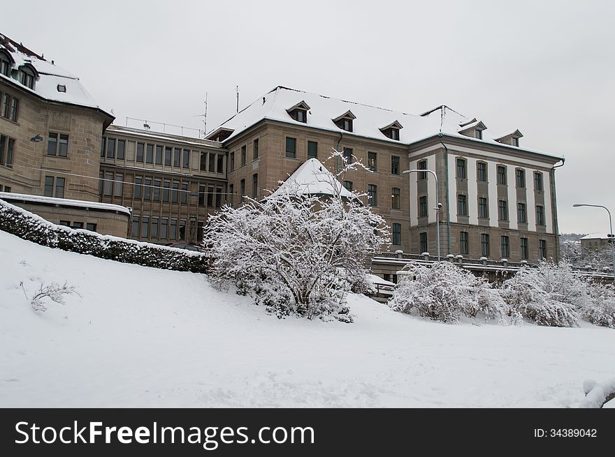 Zurich the main city of the Swisse Country, taken in a snowy winter cold. Zurich the main city of the Swisse Country, taken in a snowy winter cold