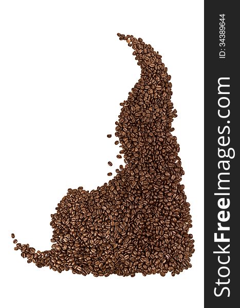 Abstract shape coffe beans pattern