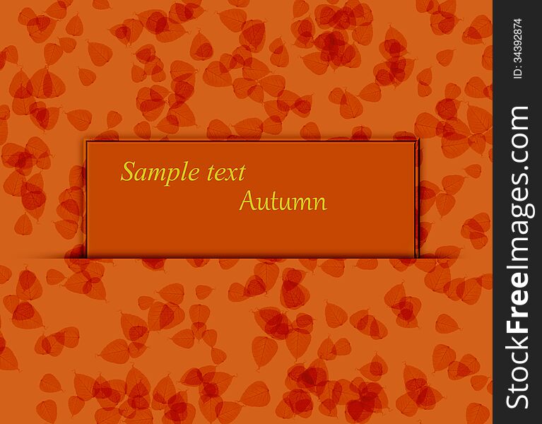 Autumn background orange with copy space