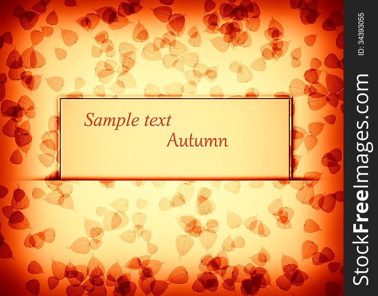 Autumn card background with leaves