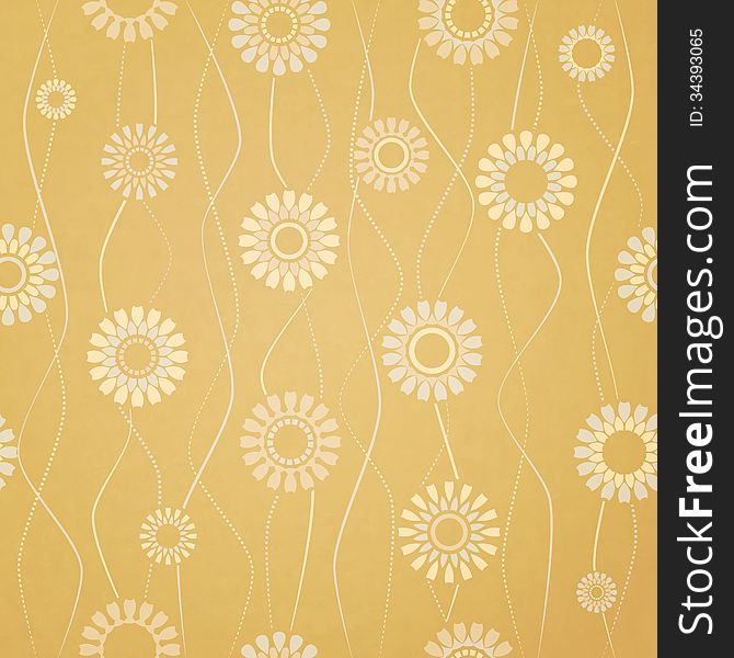 Seamless pattern with abstract flowers on paper background. Seamless pattern with abstract flowers on paper background