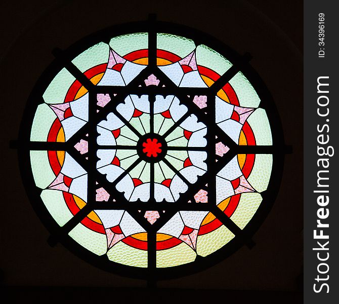 Circular Stained Glass Window.