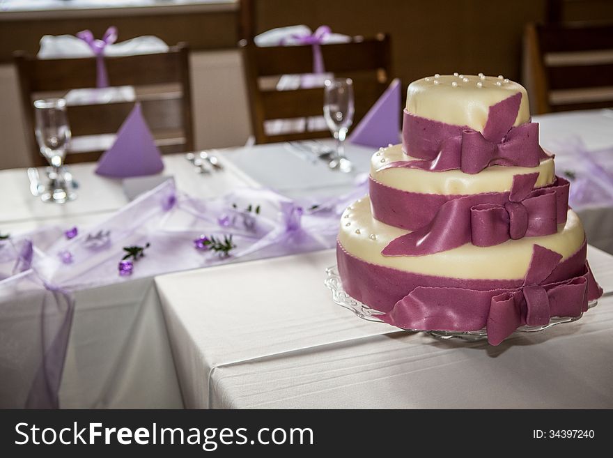 Wedding cake on the table