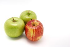 Three Apples Over White Stock Photos Three Apples Over White Stock Photos
