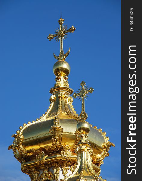 Golden domes in saint petersburg